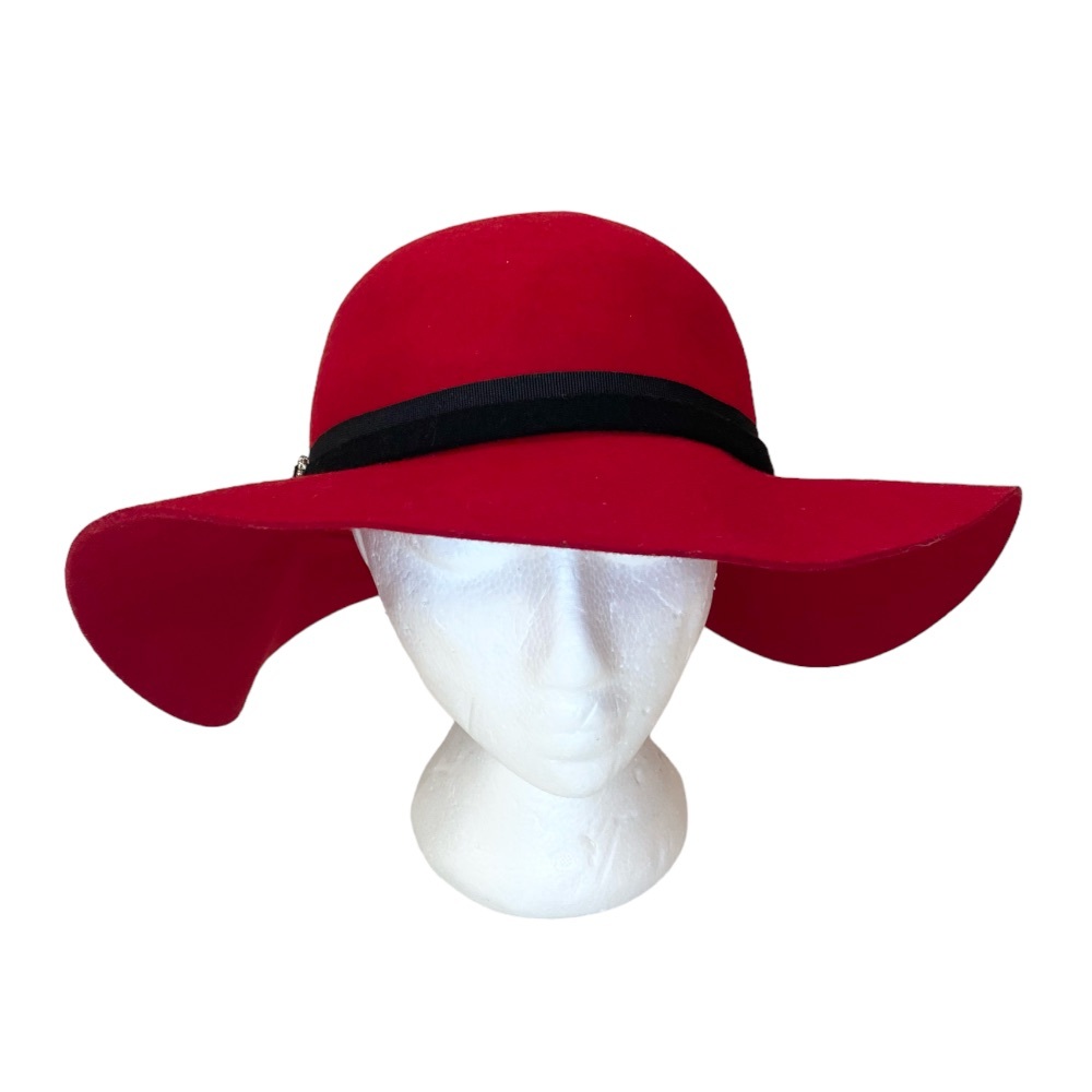 Red Wool Felt Floppy Hat